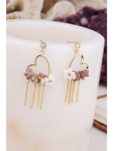 Pierres delicates Vergulde oorringen met edelstenen