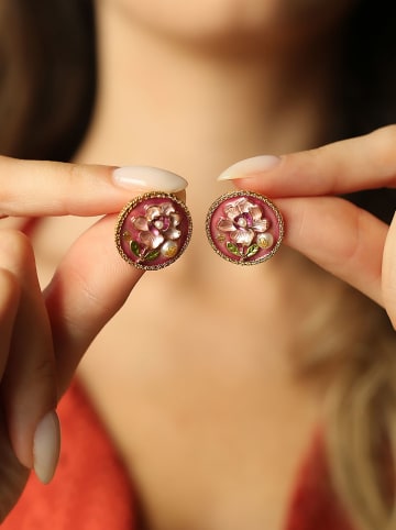 Pierres de Jade Vergold. Ohrstecker mit Perlen