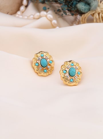 Pierres de Jade Vergold. Ohrstecker mit Edelsteinen