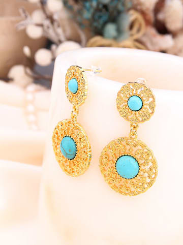 Pierres de Jade Vergold. Ohrstecker mit Edelsteinen