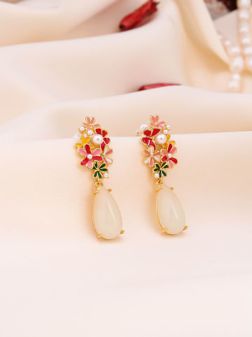 Pierres de Jade Vergold. Ohrstecker mit Edelsteinen