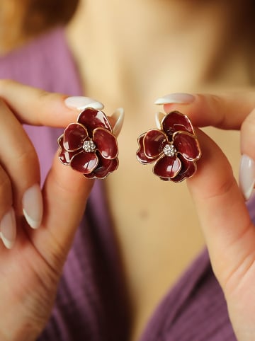 Pierres de Jade Pozłacane kolczyki-wkrętki z cyrkoniami