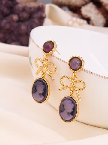 Pierres de Jade Vergold. Ohrstecker mit Edelsteinen