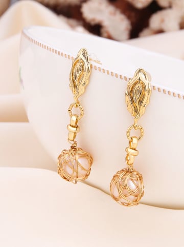 Pierres de Jade Vergulde oorstekers met parels