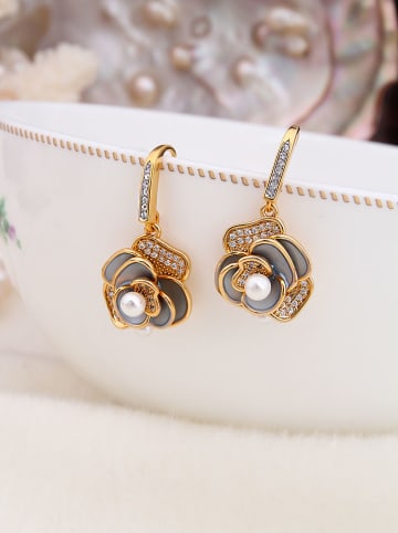 Pierres de Jade Pozłacane kolczyki z perłami