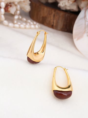 Pierres de Jade Vergold. Ohrringe mit Edelsteinen