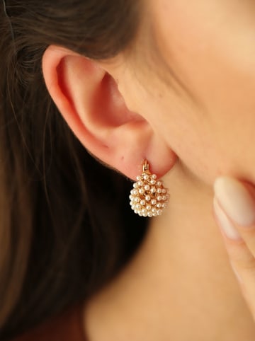 Pierres de Jade Pozłacane kolczyki z perłami