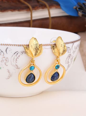 Pierres de Jade Vergold. Ohrstecker mit Edelsteinen