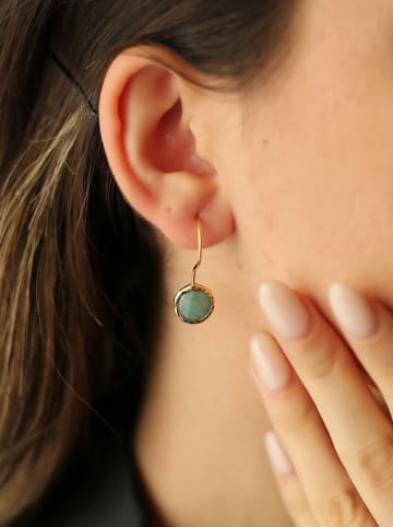 Pierres de Jade Vergold. Ohrringe mit Edelsteinen