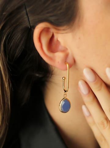 Pierres de Jade Vergold. Ohrstecker mit Edelsteinen