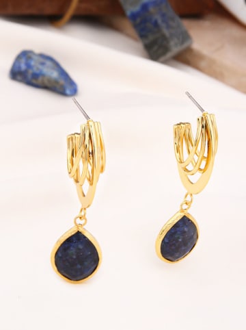 Pierres de Jade Vergold. Ohrstecker mit Edelsteinen