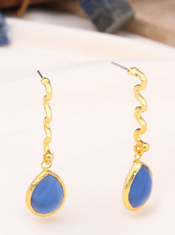 Pierres de Jade Vergold. Ohrstecker mit Edelsteinen