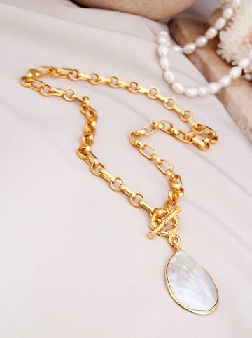 Pierres de Jade Pozłacany naszyjnik z zawieszką - dł. 47 cm