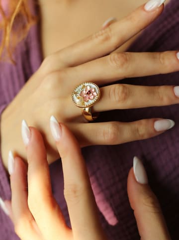 Pierres de Jade Vergold. Ring mit Perle