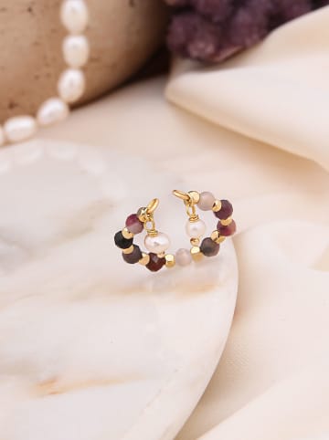 Pierres de Jade Vergulde ring met parels en edelstenen