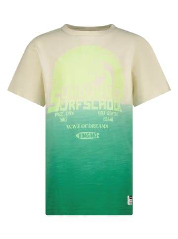 Vingino Koszulka w kolorze zielono-beżowym