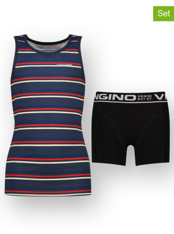 Vingino 2-delige ondergoedset zwart/donkerblauw