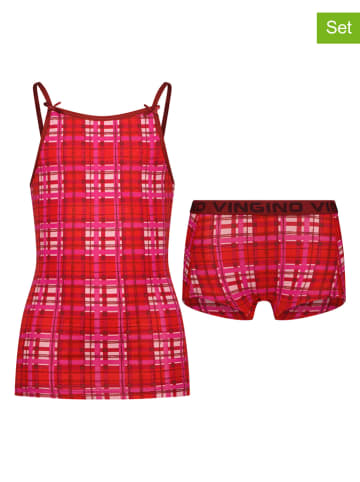 Vingino 2tlg. Wäsche-Set in Rot/ Pink