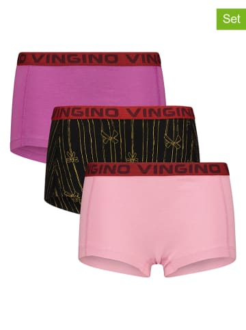 Vingino 3-delige set: hipsters paars/lichtroze/zwart