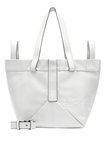 Liebeskind Berlin Skórzany shopper bag w kolorze białym - 47 x 34 x 18 cm