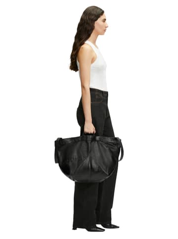 Liebeskind Berlin Skórzany shopper bag w kolorze czarnym - 47 x 34 x 18 cm