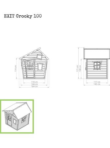 EXIT Holzspielhaus "Crooky 100" in Beige - ab 3 Jahren