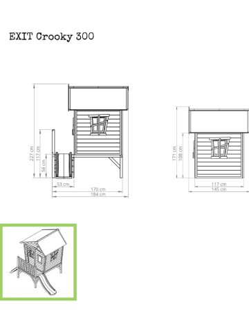 EXIT Houten speelhuis "Crooky 300" beige - vanaf 3 jaar