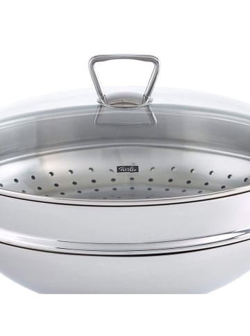 Fissler 3tlg. Set: Edelstahl-Wok "Nanjing"