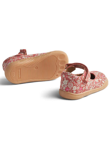 Wheat Leren ballerina's rood