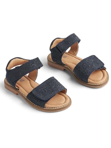 Wheat Skórzane sandały w kolorze granatowym