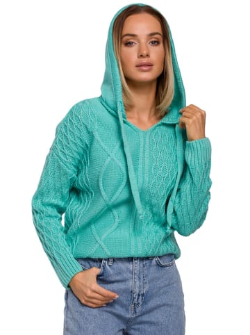 made of emotion Bluza w kolorze turkusowym