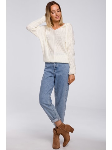 made of emotion Bluza w kolorze kremowym