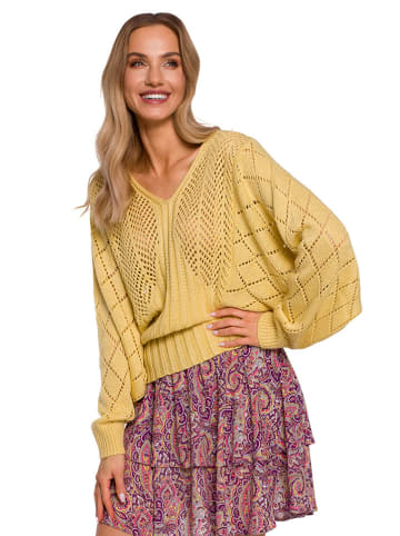 made of emotion Sweter w kolorze żółtym