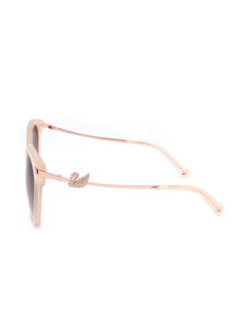 Swarovski Damskie okulary przeciwsłoneczne w kolorze różowozłoto-brązowym
