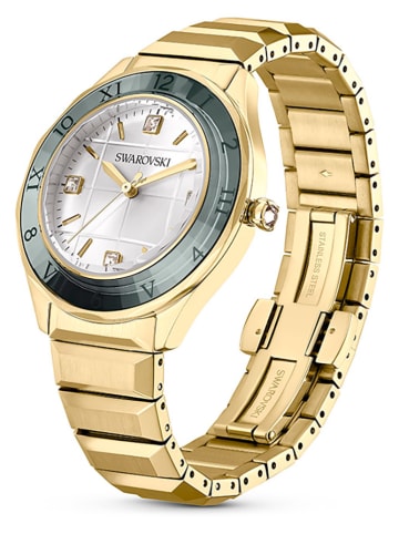 Swarovski Quarzuhr in Gold/ Grün/ Weiß