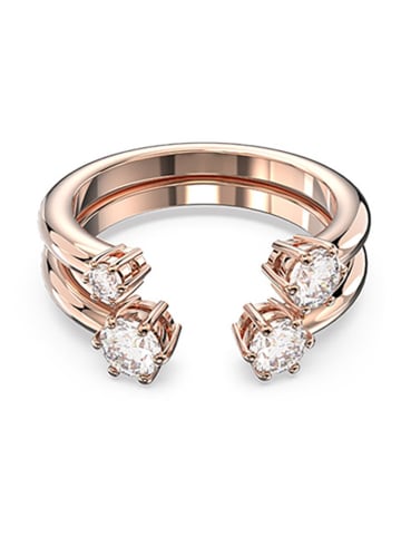 Swarovski Rosévergold. Ring mit Edelsteinen