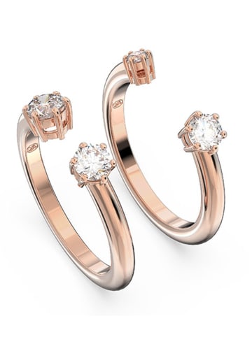 Swarovski Rosévergold. Ring mit Edelsteinen