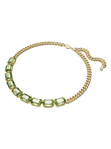 Swarovski Vergold. Halskette mit Schmuckelementen - (L)45 cm