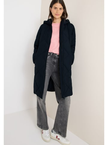 Cecil Doorgestikte mantel donkerblauw