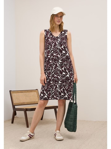 Cecil Kleid in Aubergine/ Weiß