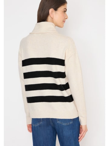 Cecil Rollkragenpullover in Creme/ Schwarz