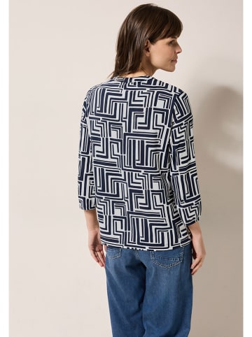 Cecil Blouse wit/donkerblauw