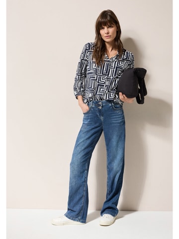 Cecil Bluse in Weiß/ Dunkelblau
