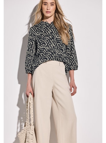 Street One Bluse in Schwarz/ Beige