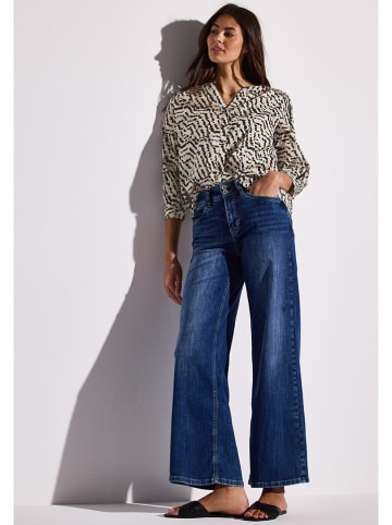 Street One Bluse in Beige/ Schwarz