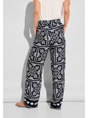 Street One Broek donkerblauw/wit