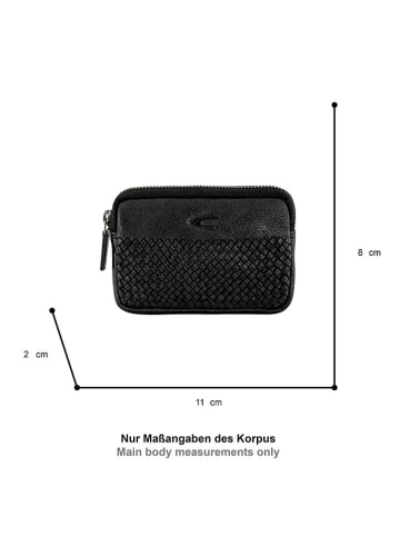 Camel Active Leder-Schlüsseletui "Wave" in Schwarz - (B)11 x (H)8 x (T)2 cm