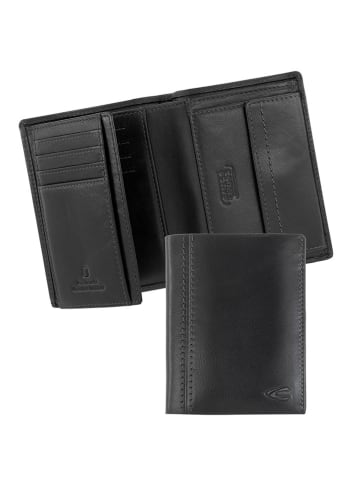 Camel Active Leder-Geldbörse "Bilbao" in Schwarz - (B)10 x (H)12,7 x (T)1,5 cm