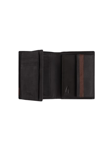 Camel Active Leder-Geldbörse "Taipeh" in Schwarz - (B)9,5 x (H)12,5 x (T)2 cm