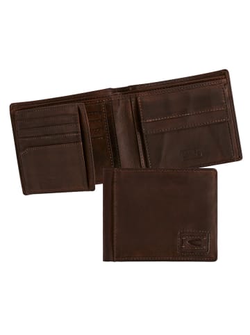 Camel Active Leren portemonnee "Dust" donkerbruin - (B)12 x (H)10 x (D)1,5 cm